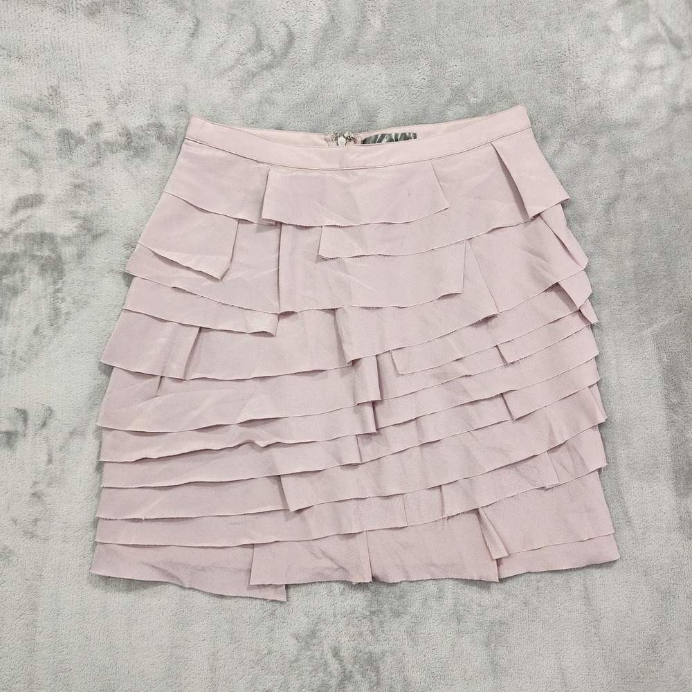 Forever21 Love 21 Skirt Womens S Pink Ruffle‎ Tiered Chiffon A-Line Short Party